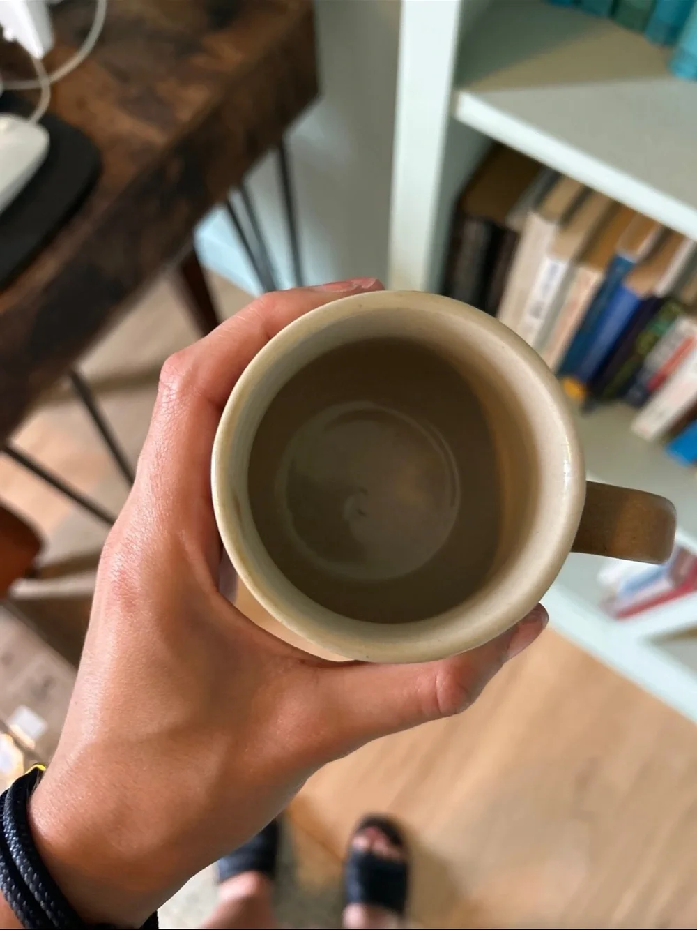 Hand-Painted Floral Stoneware Mug Set